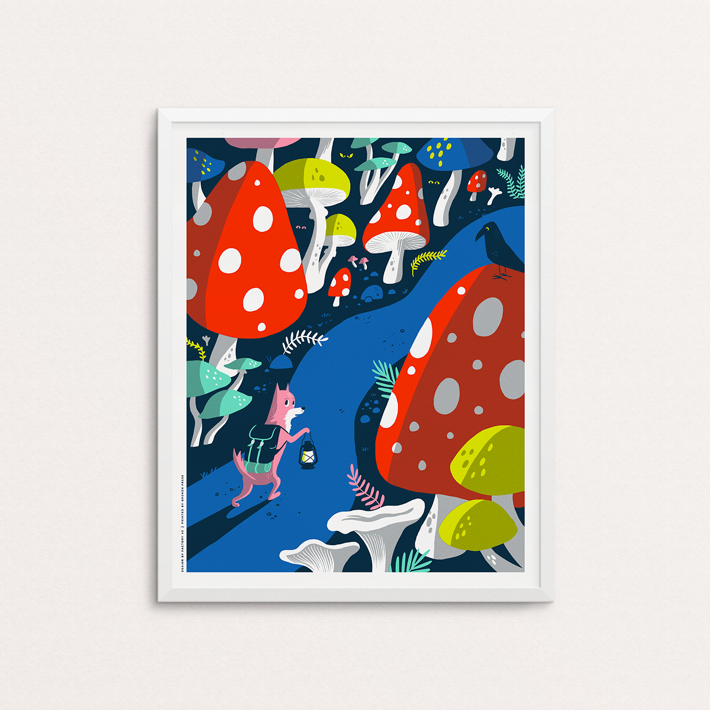 Mushroom Forest Art Print: 16x20