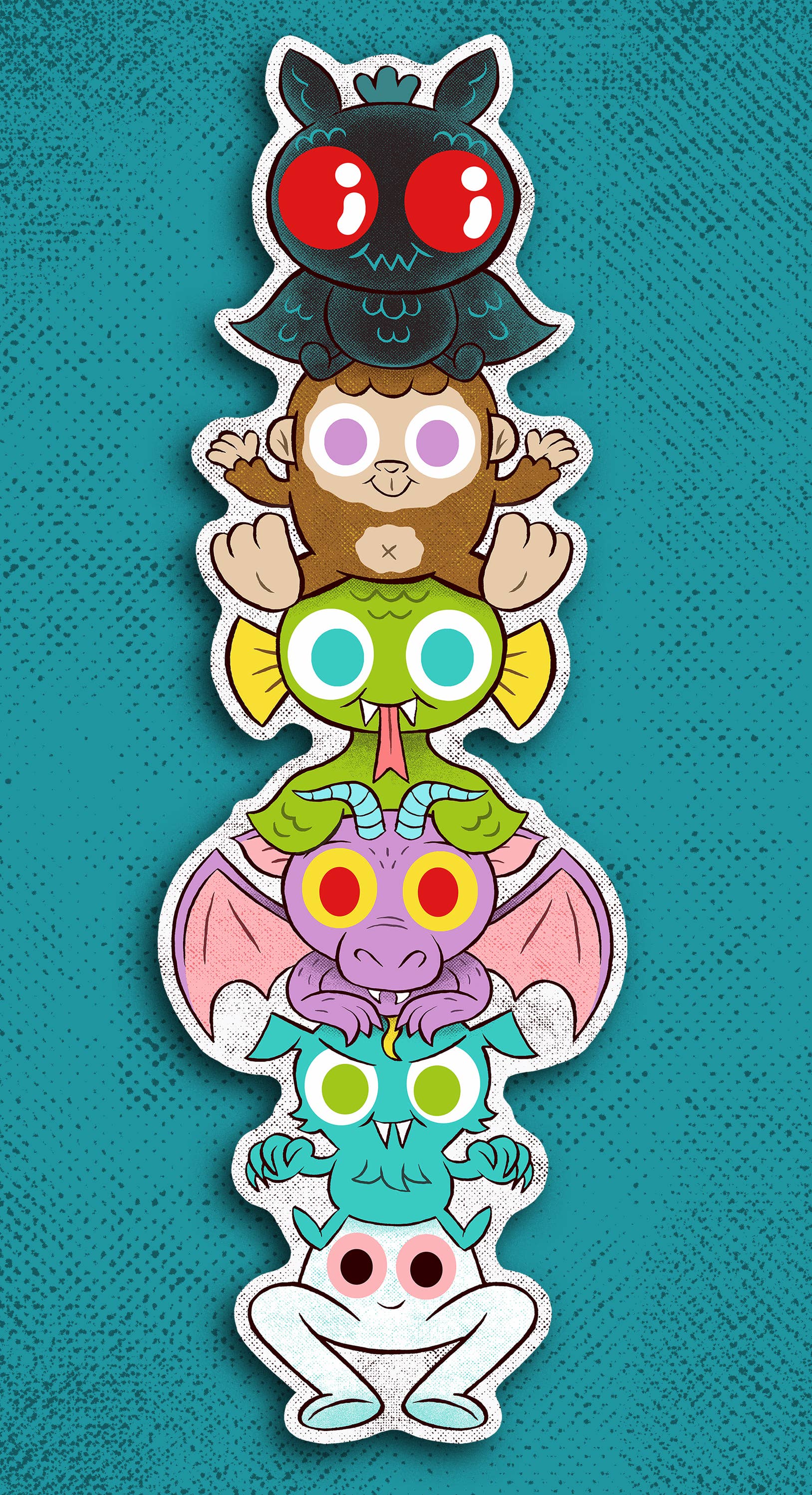 Cryptid Stack cutout PVC print