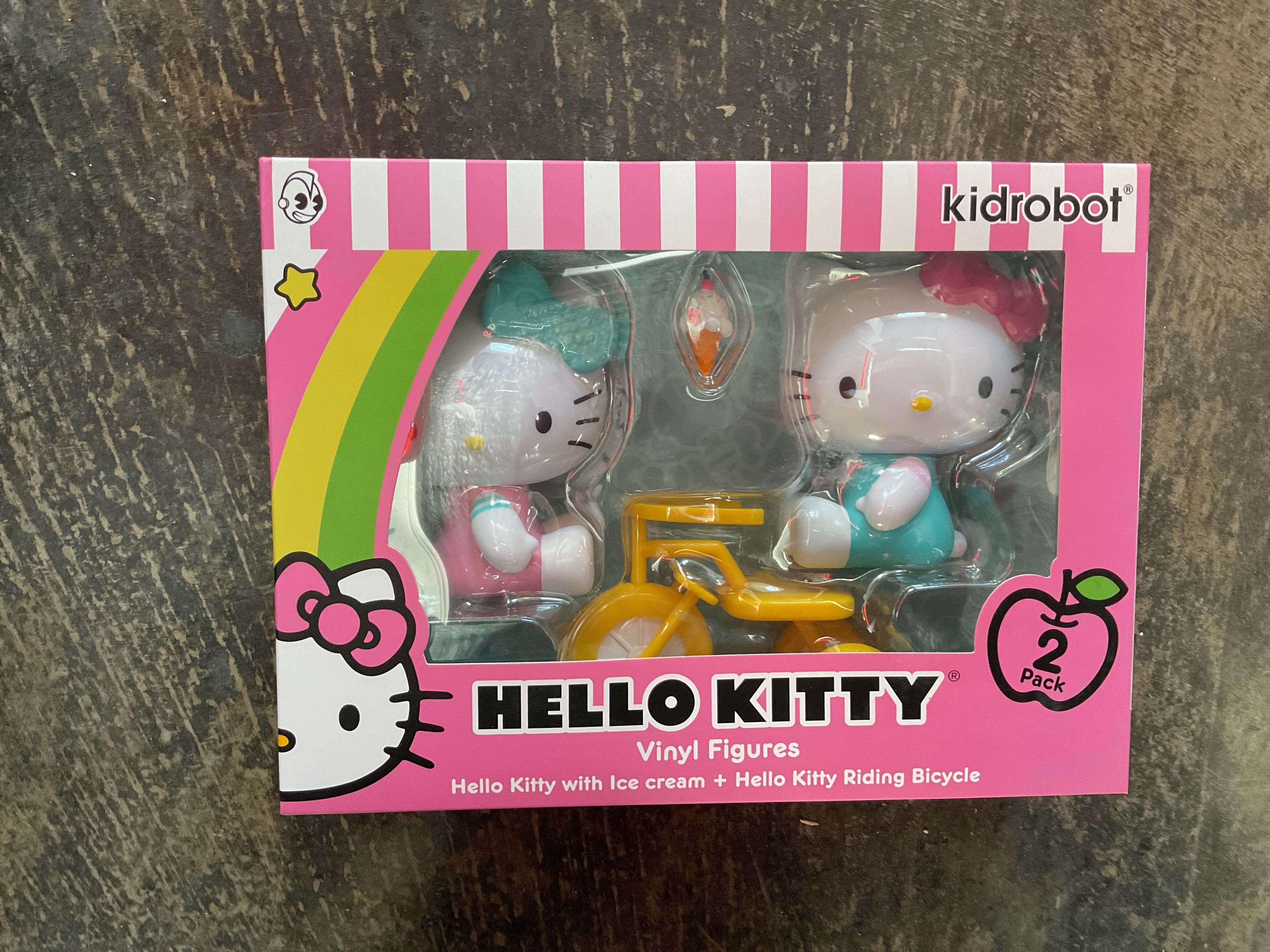 Hello Kitty® Tricycle and Ice Cream Play Theme 4.5” Vinyl Figure 2-Pack Set by Kidrobot