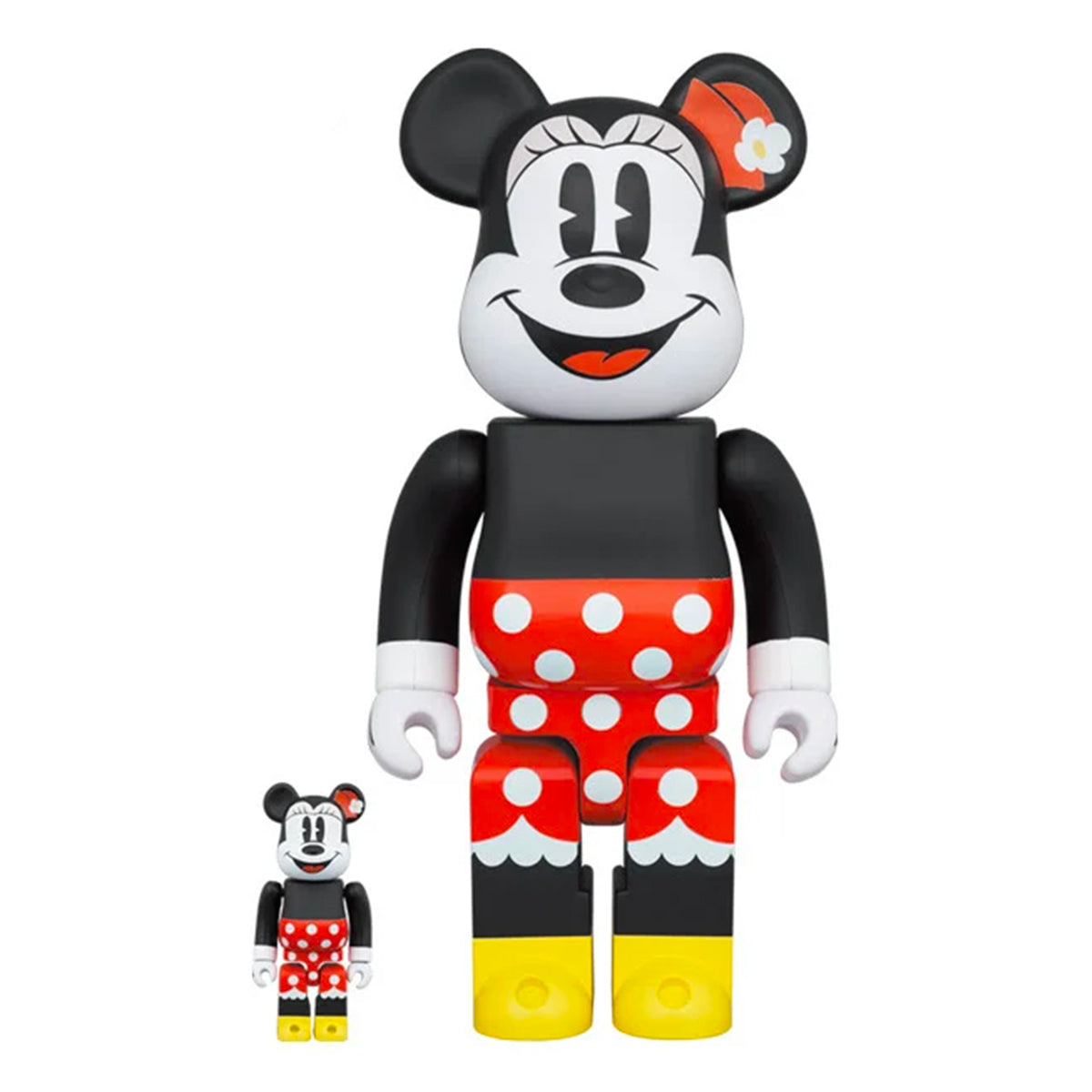 Minnie Mouse 100% and 400% Bearbrick Set (black / red)