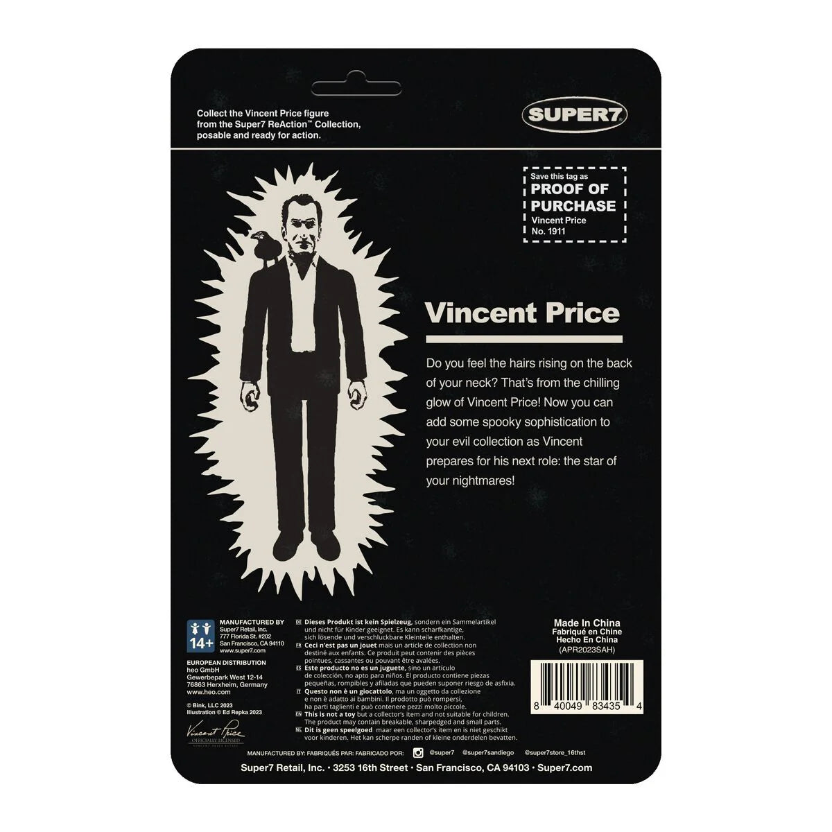 Vincent Price ReAction Figures - Vincent Price (Monster Glow)