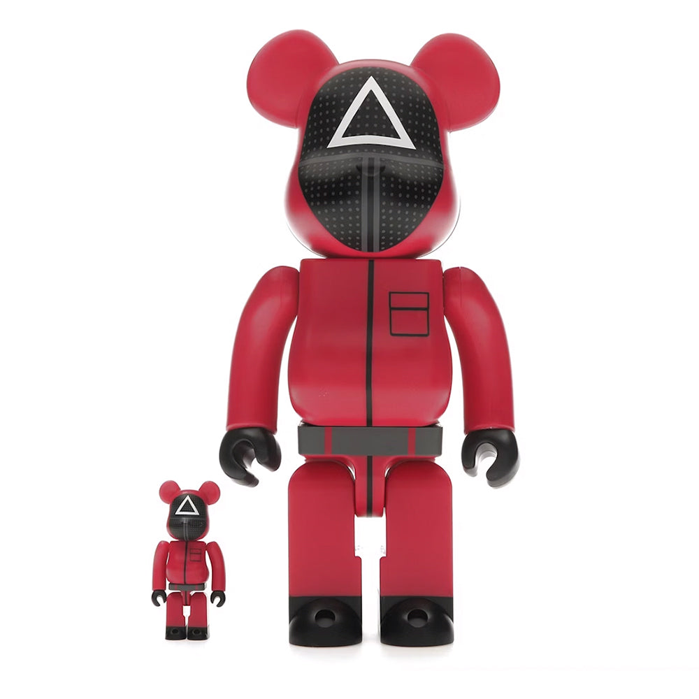 Squid Game Guard Triangle 100% & 400% Be@rbrick Set