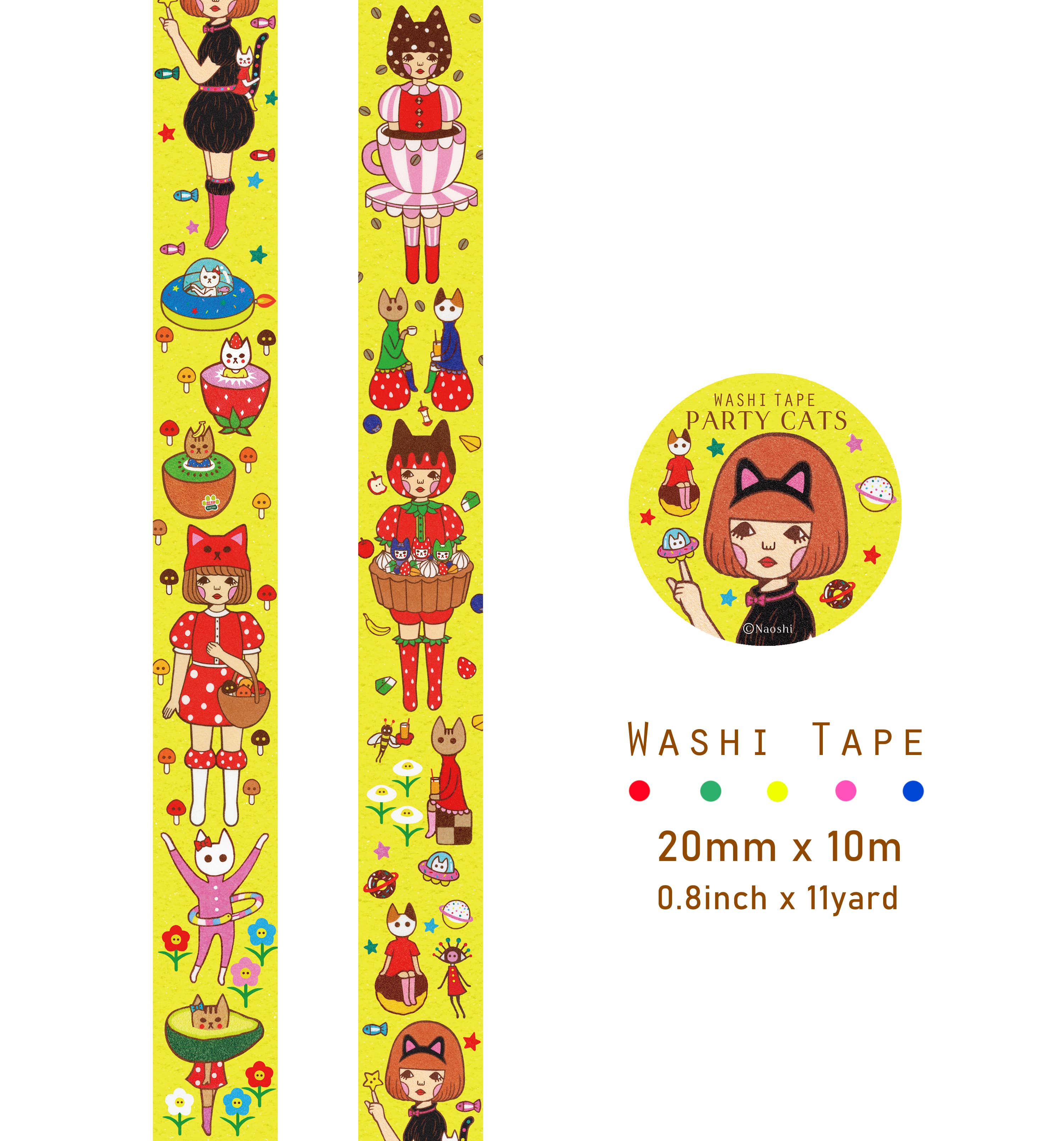 Party Cats (Washi Tape)