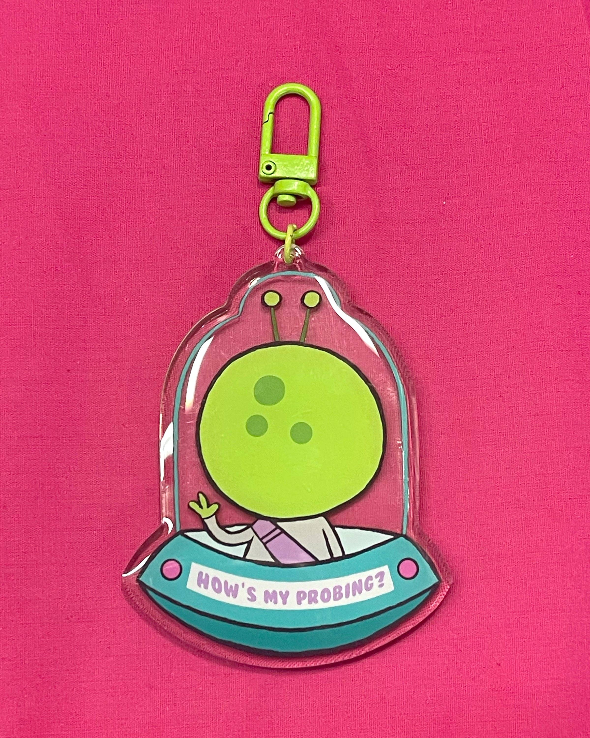 "Alien Abductor" acrylic keychain