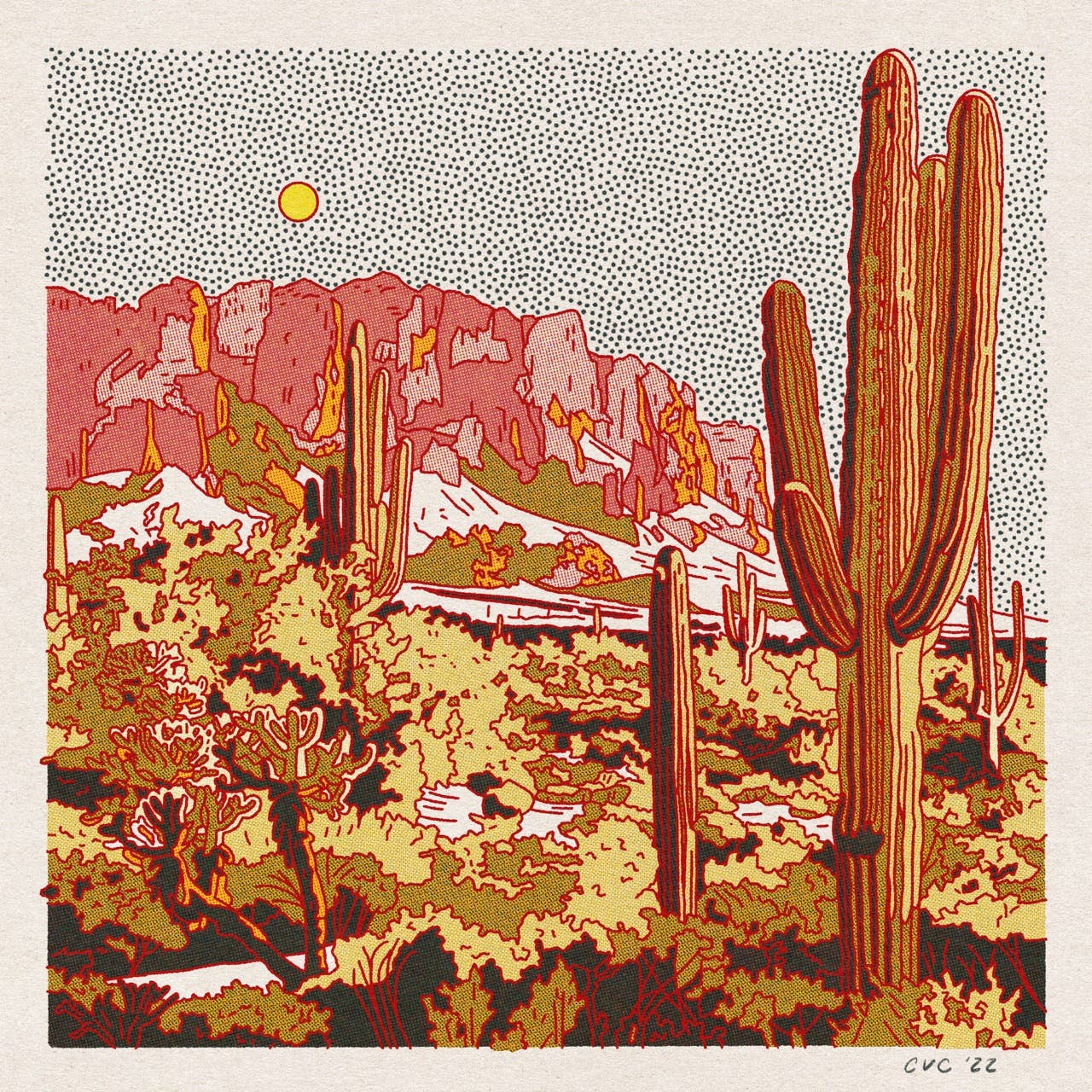 Superstition Mountains 12"x12" Print
