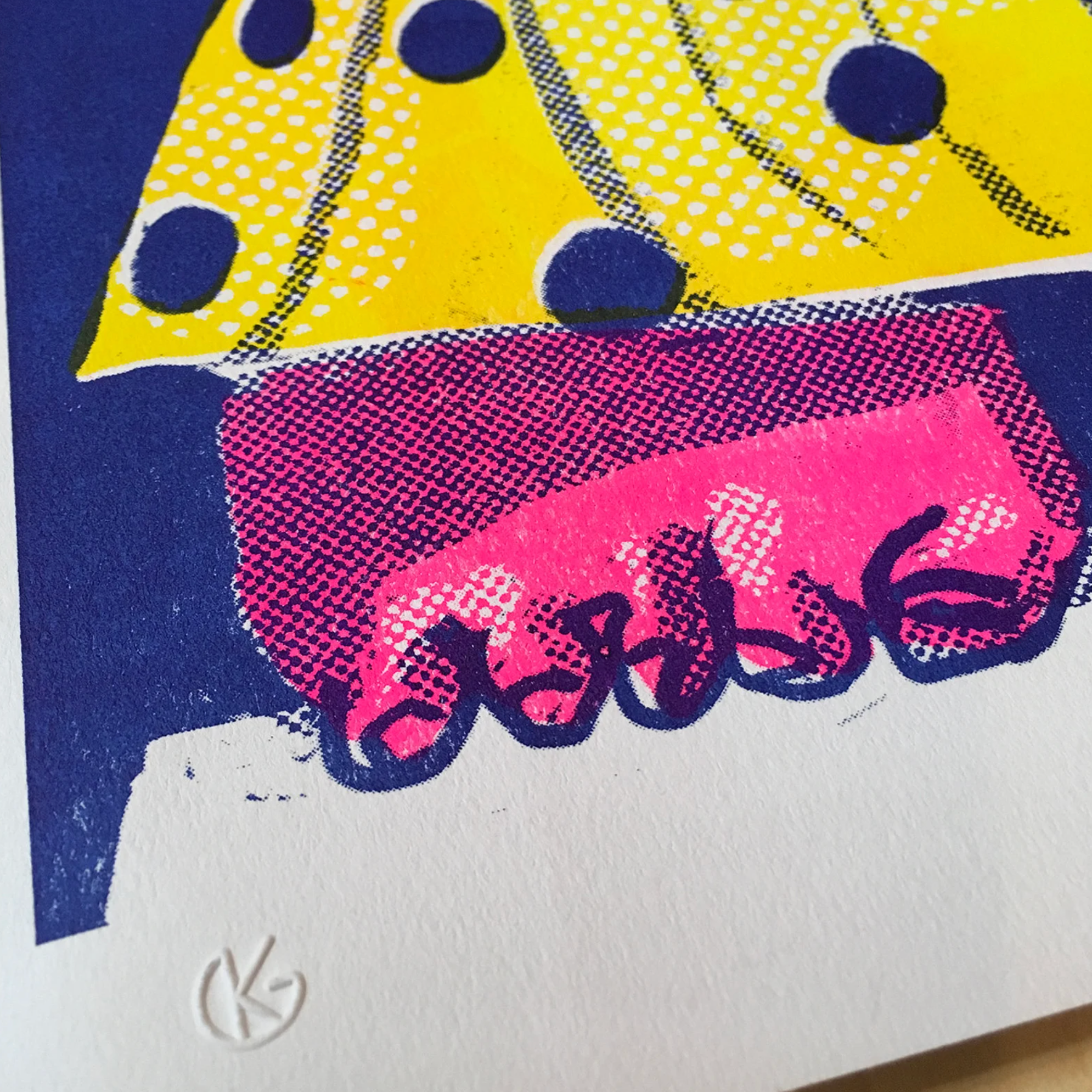 Teeny Weeny Yellow Polka Dot Bik - A3 Risograph Print