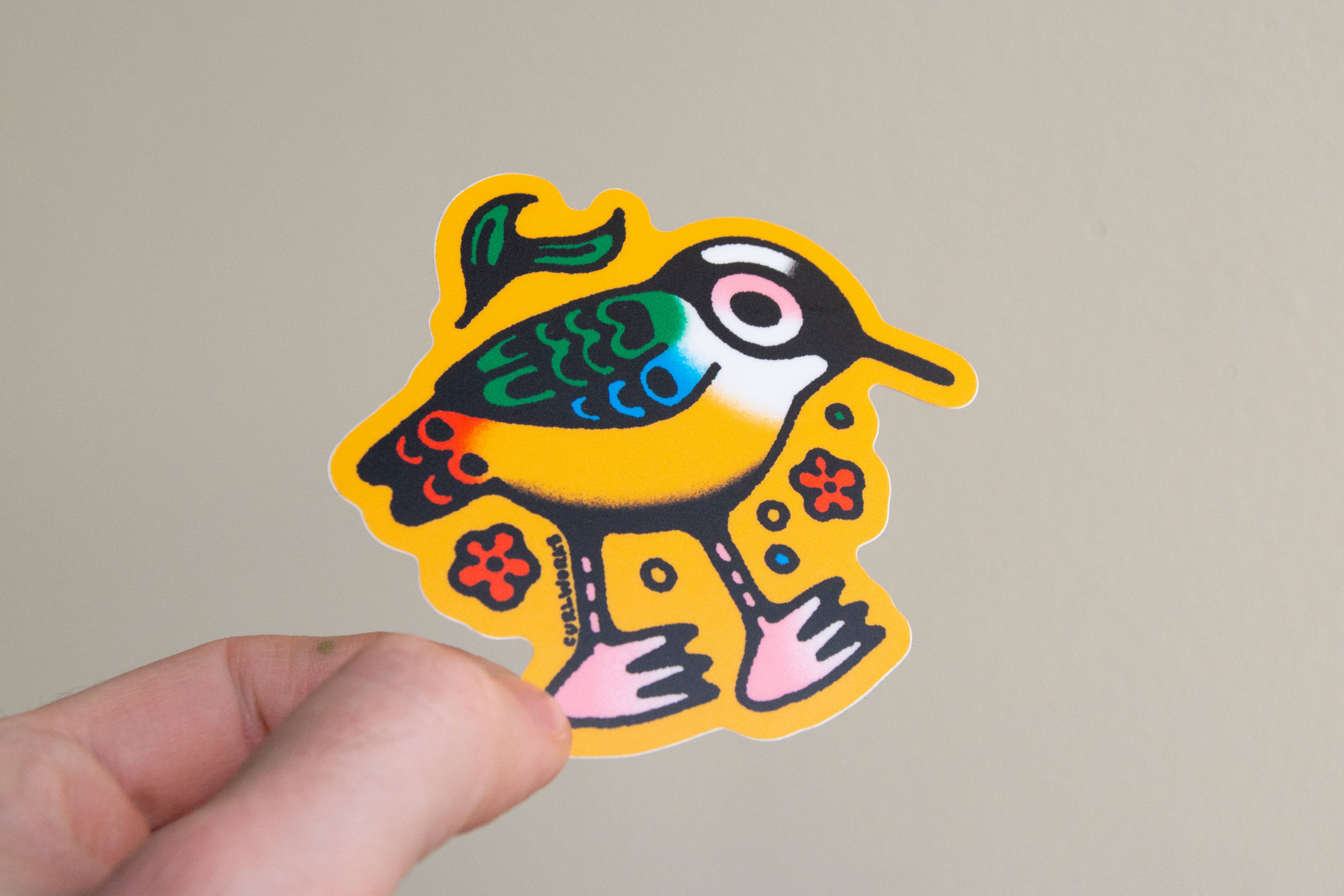 Blue Winged Pitta Bird - 3" Vinyl Sticker