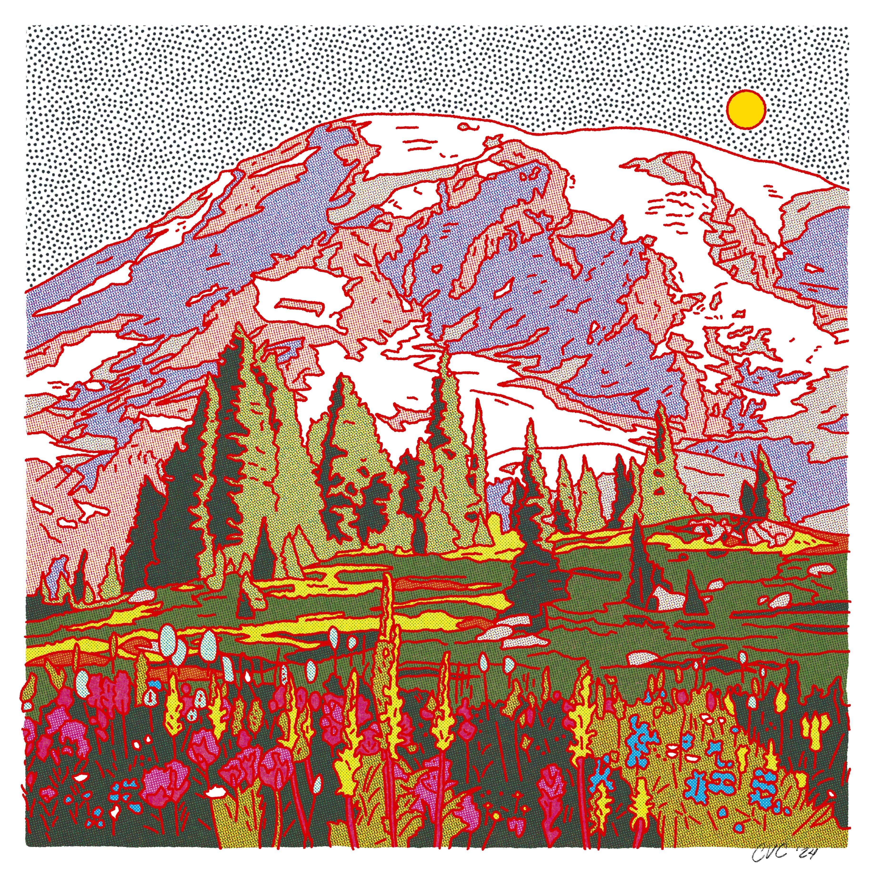 Mount Rainier Print: 12"x12"