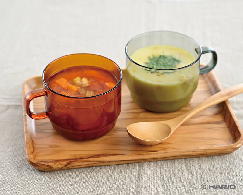 HARIO Colors Glass Stackable Mug, 300ml: Amber