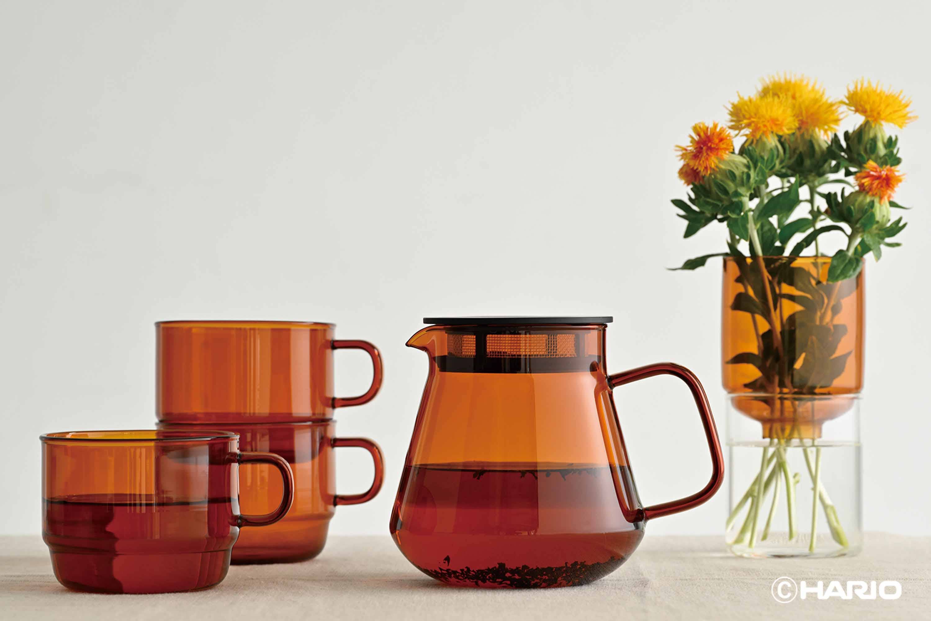 HARIO Colors Glass Stackable Mug, 300ml: Amber