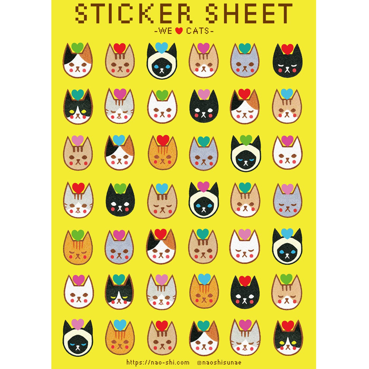 We love cats (sticker sheet)