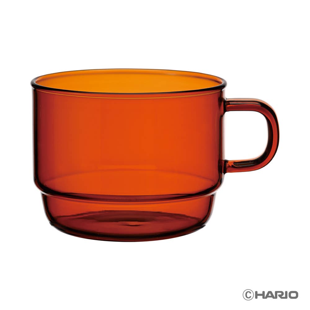 HARIO Colors Glass Stackable Mug, 300ml: Amber