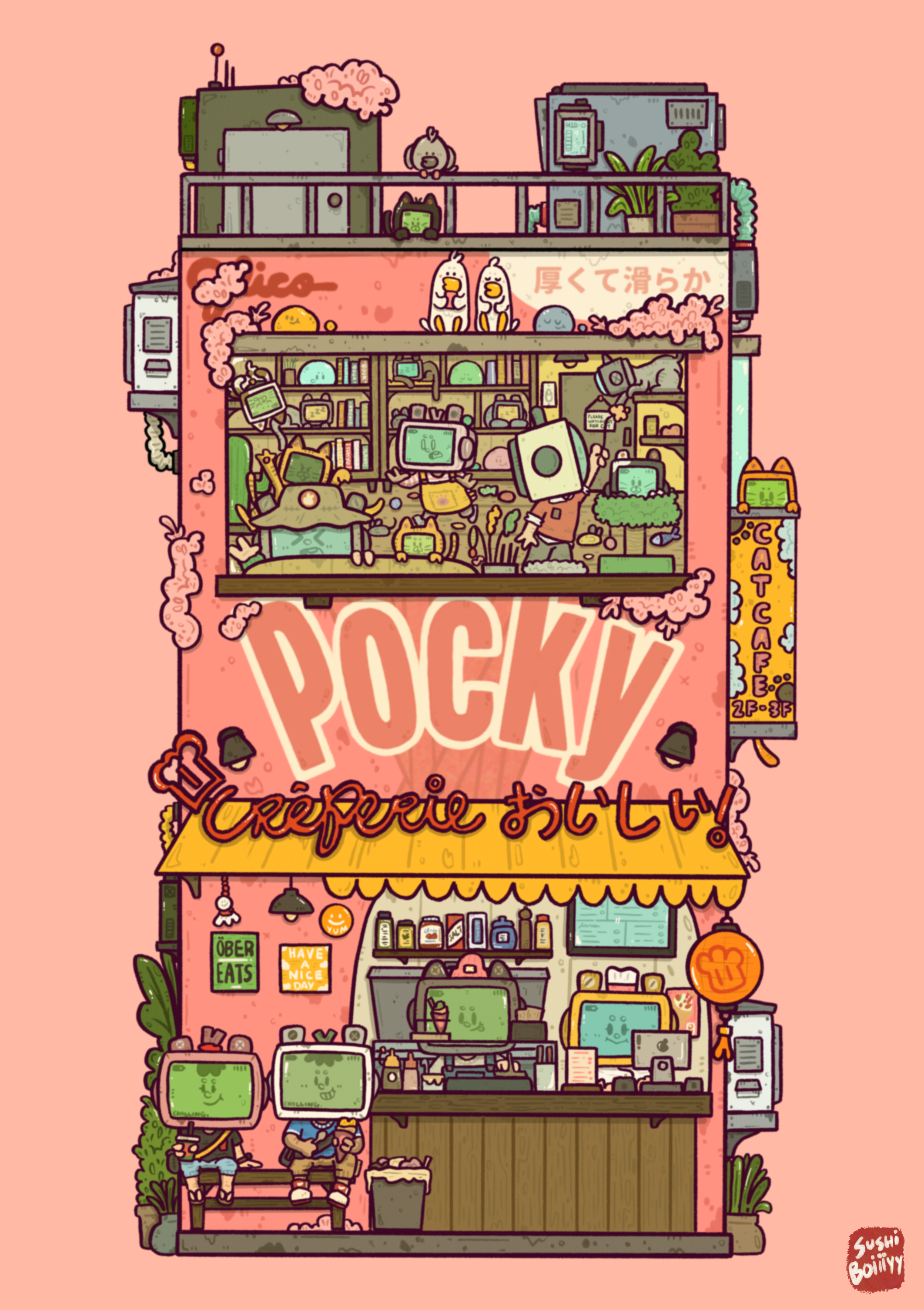 Strawberry Pocky Postcard