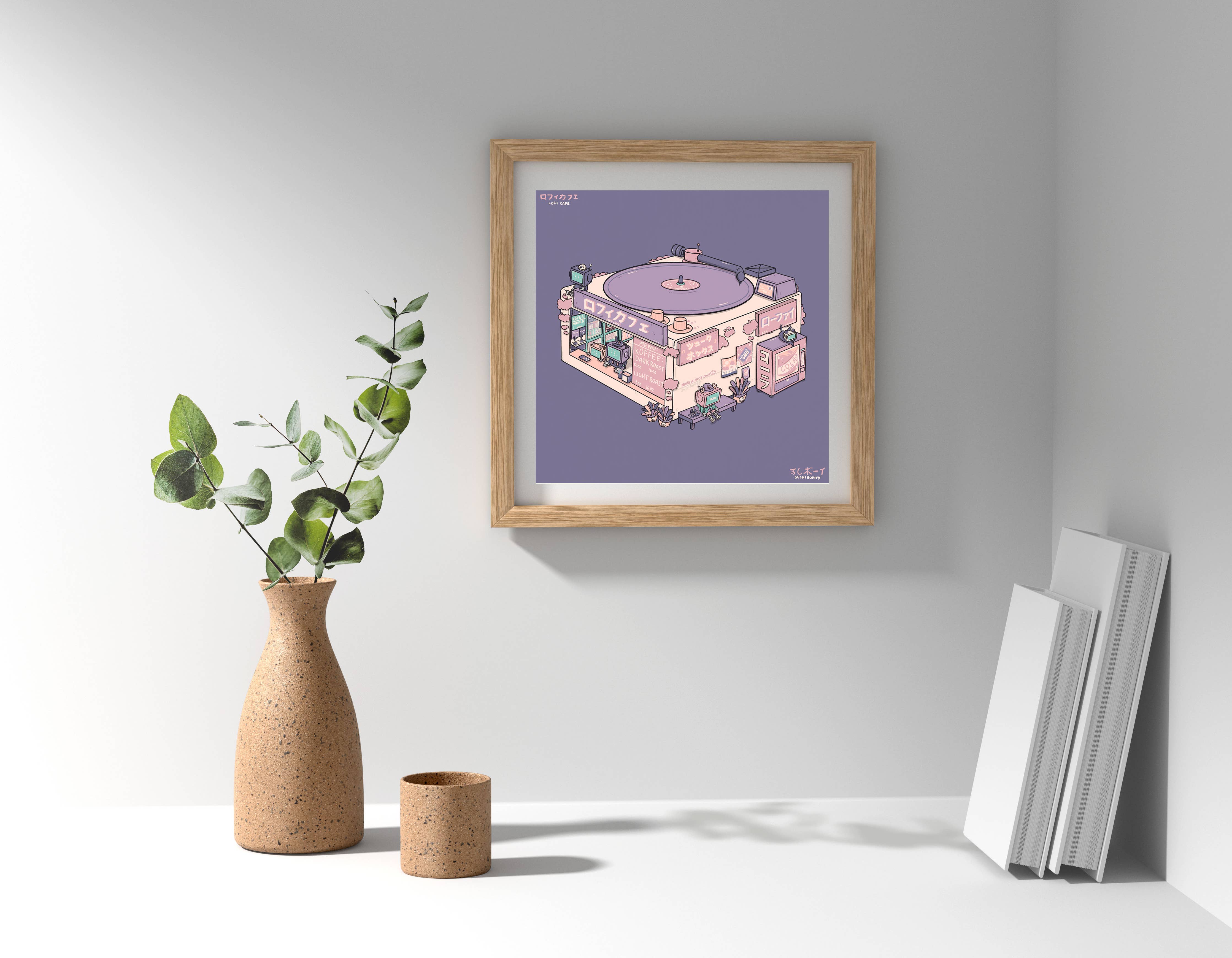 Lofi Cafe 8x8 Art Print
