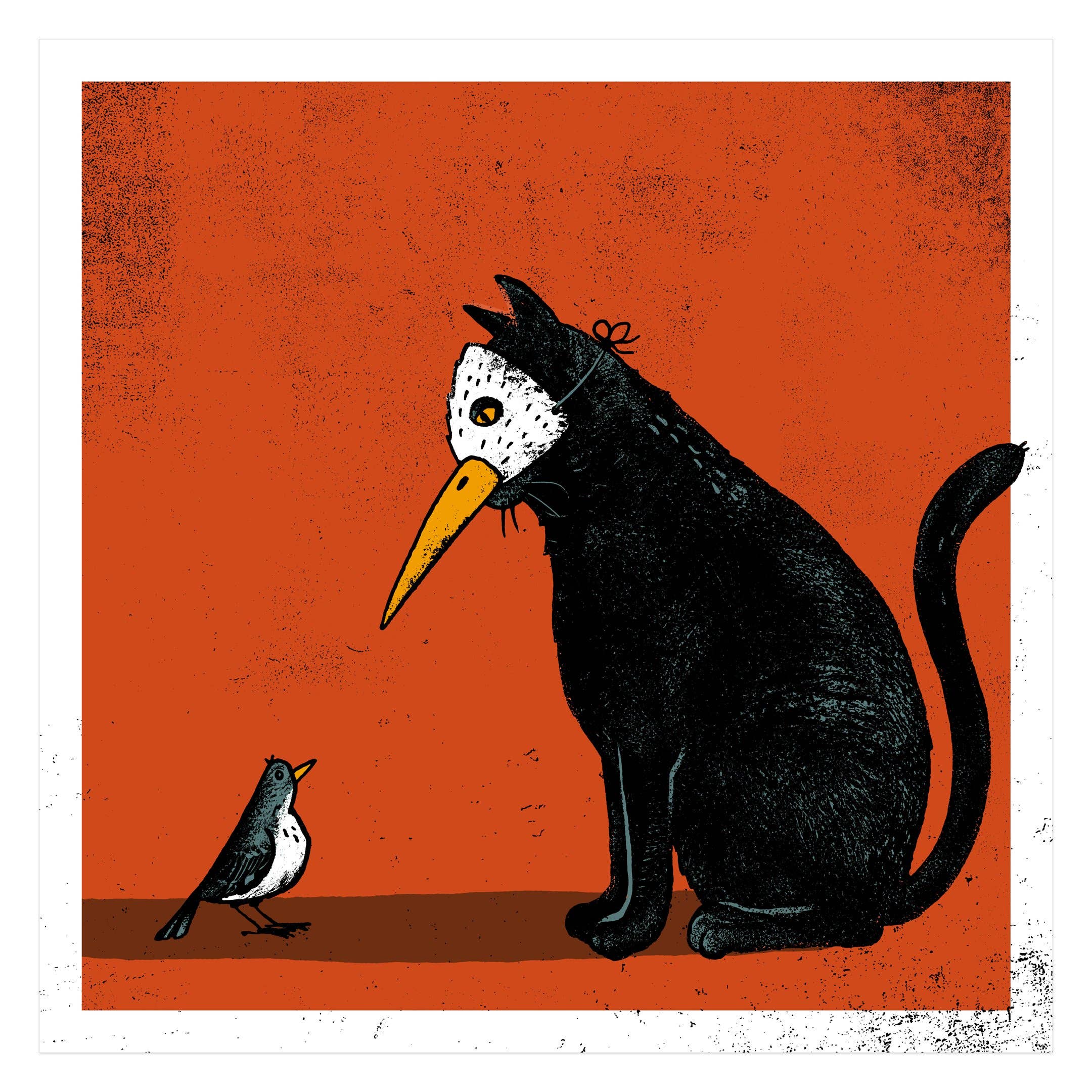 Masked Cat Screen Print