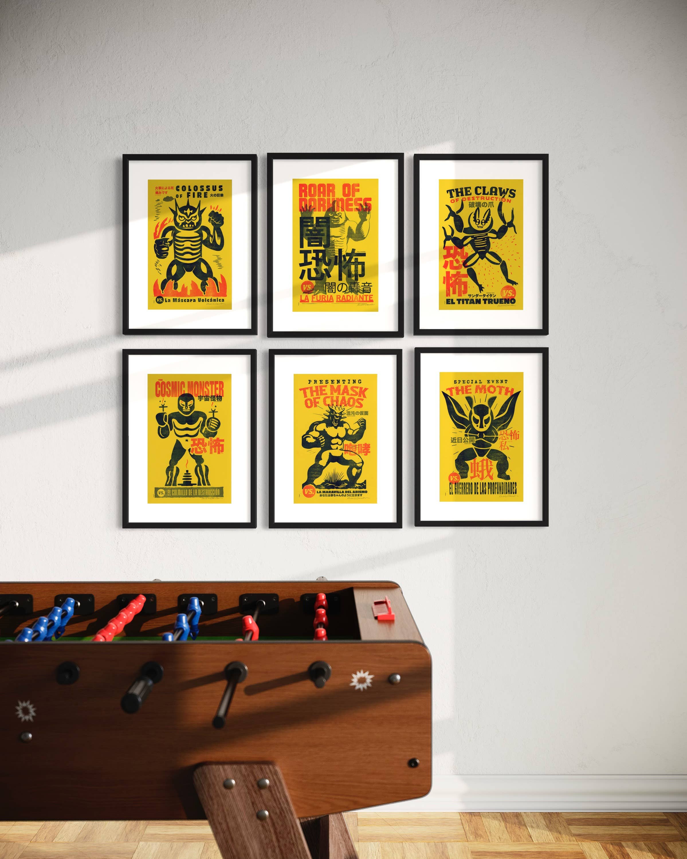 Lucha Libre Kaiju Art Print - The Mask of Chaos: Fantasy & Sci-Fi
