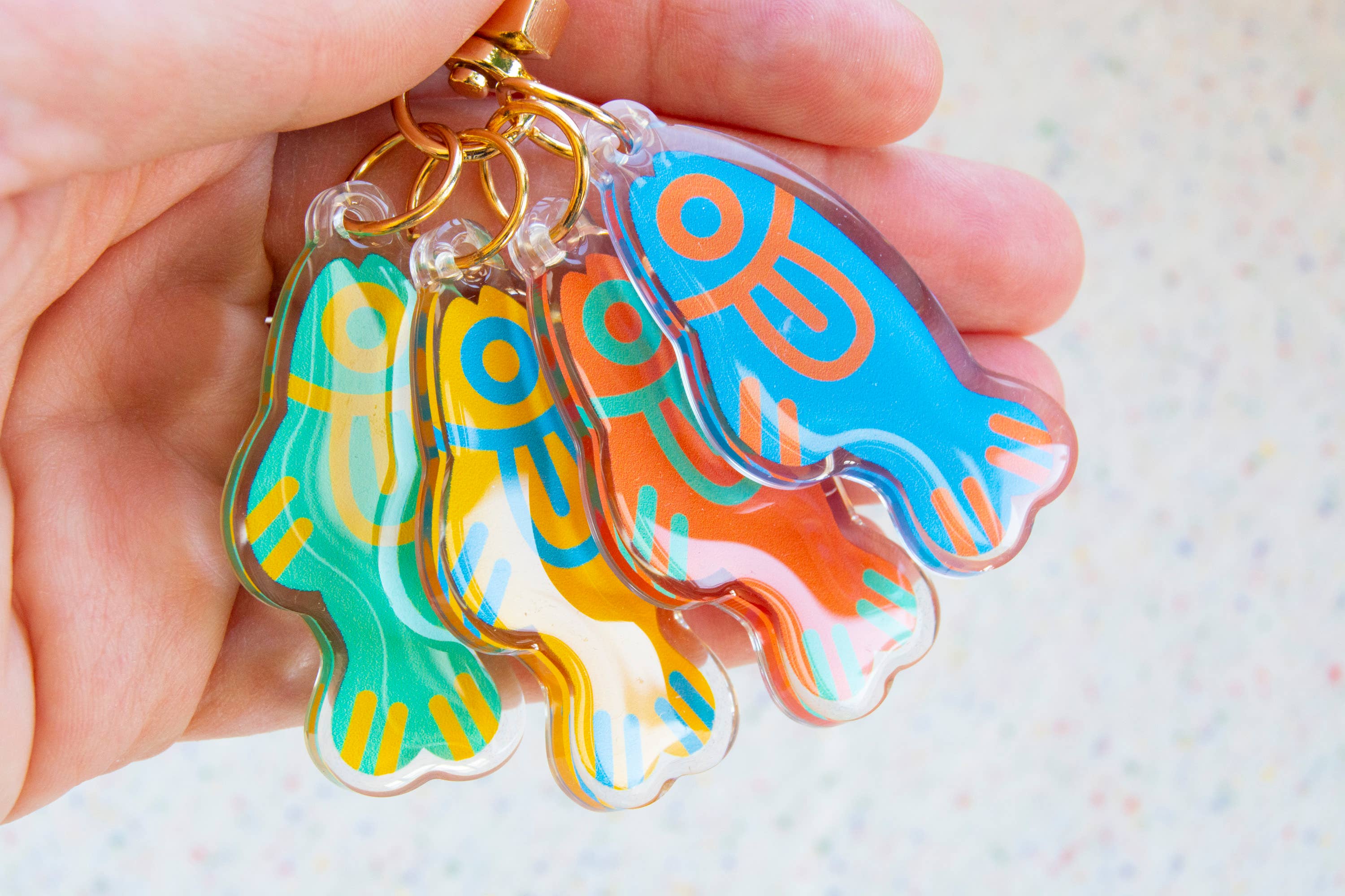 Loud Fishes Clear Acrylic Jingle Keychain