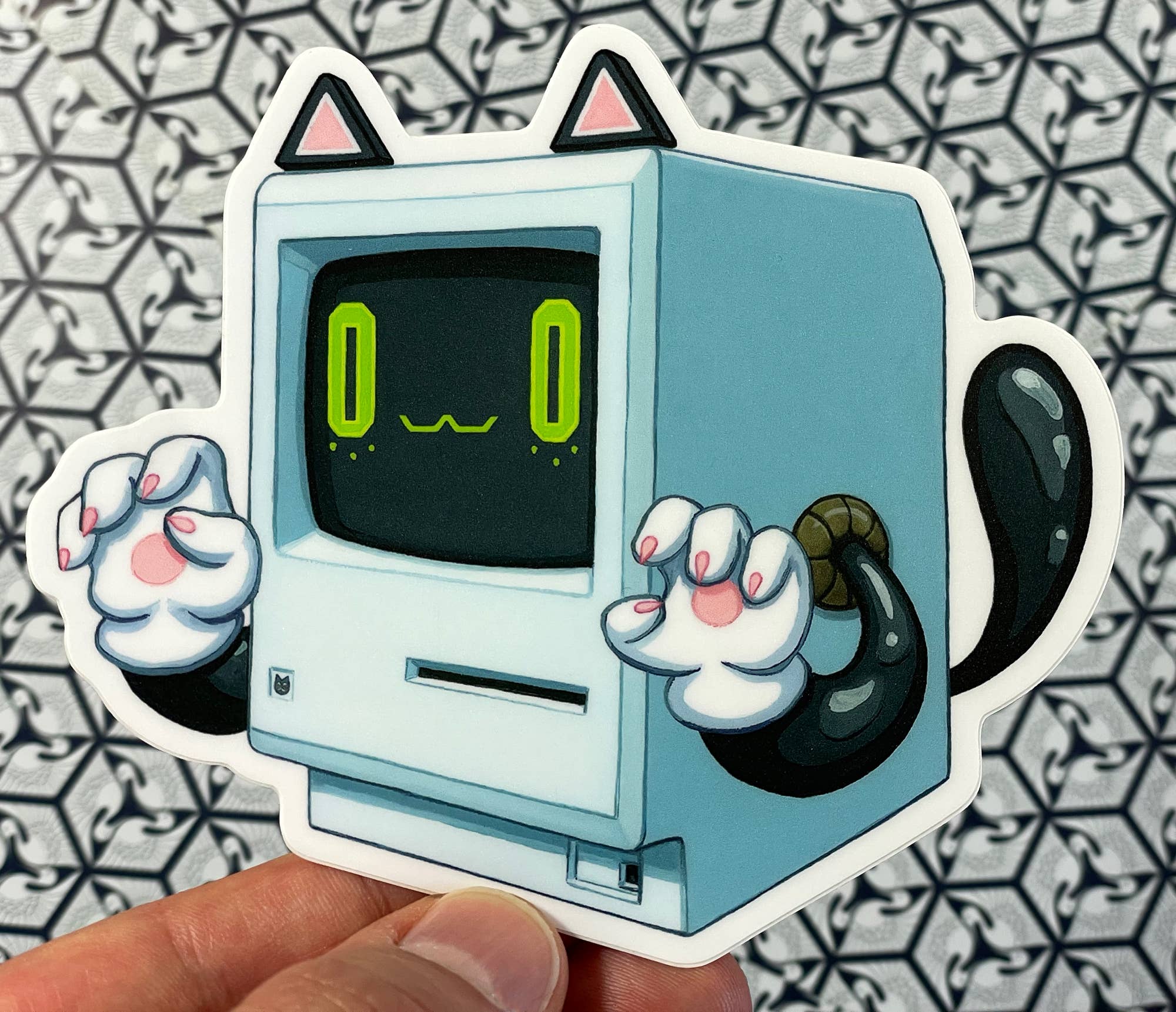 Cat Computer Vinyl Sticker – Velcrokid
