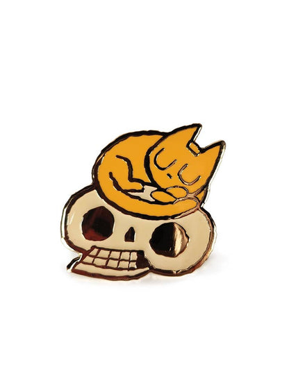 Cat and Skull Pin