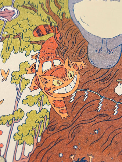 Totoro Small Riso Print