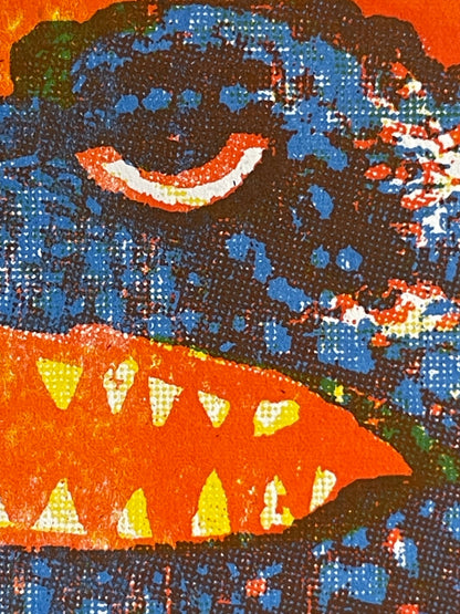 Godzilla King of Monsters - Risograph Print - Orange/Blue