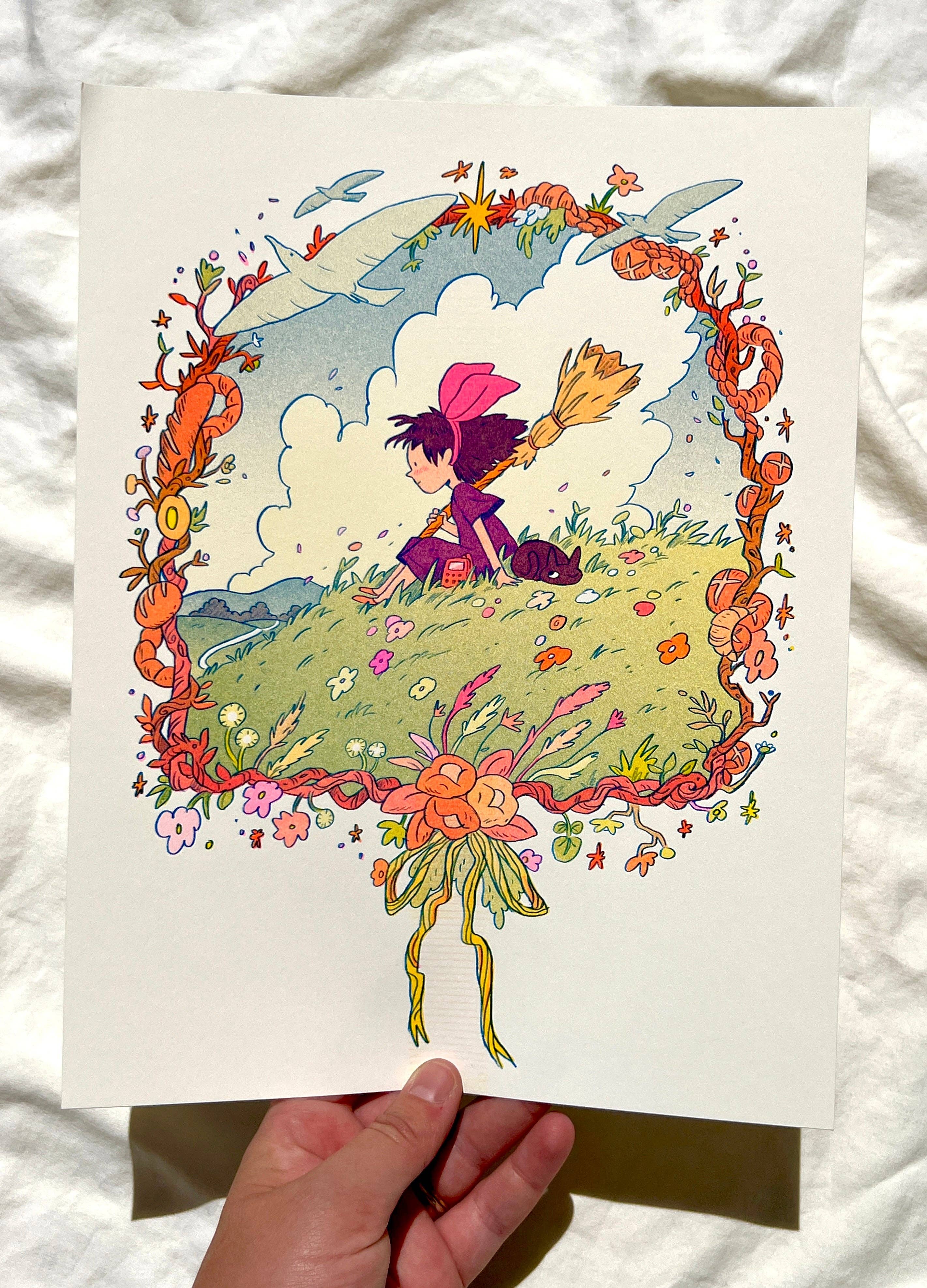 Kiki's Delivery Service Small Riso Print
