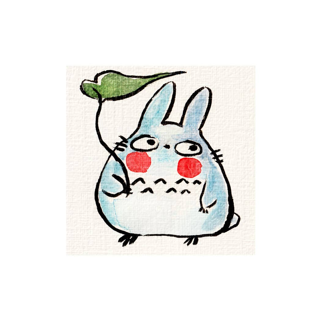 Mini Print - "Lil' Blue Totoro" 4x4"