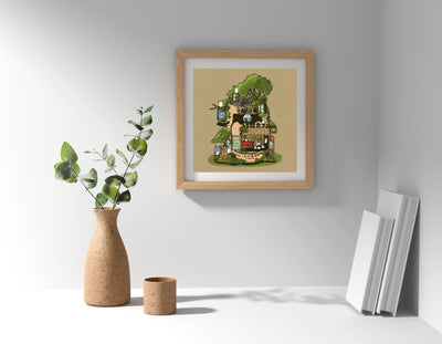 Totoro Cafe 8x8 Art Print