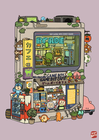 Gameboy Cafe Postcard