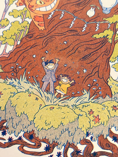Totoro Small Riso Print