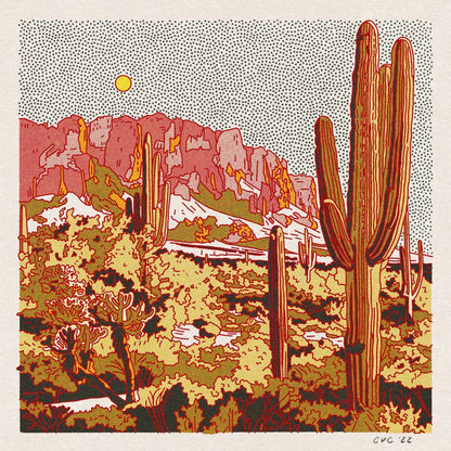 Superstition Mountains 12"x12" Print