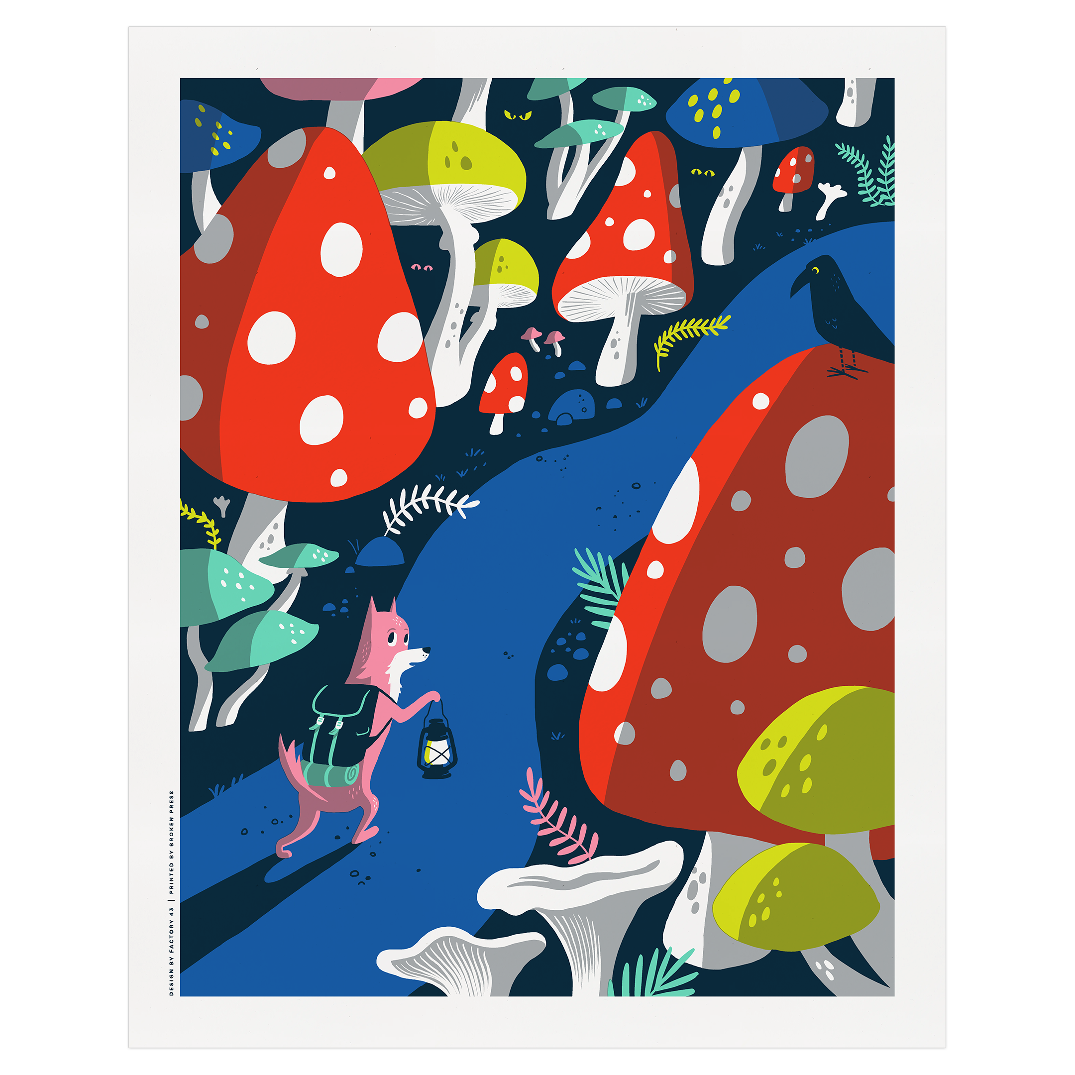Mushroom Forest Art Print: 16x20