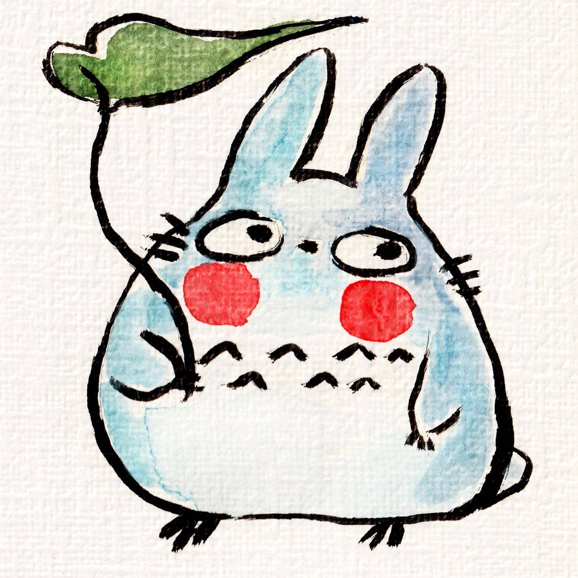 Mini Print - "Lil' Blue Totoro" 4x4"