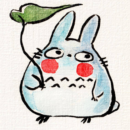 Mini Print - "Lil' Blue Totoro" 4x4"