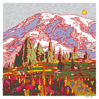 Mount Rainier Print: 12"x12"