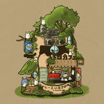 Totoro Cafe 8x8 Art Print