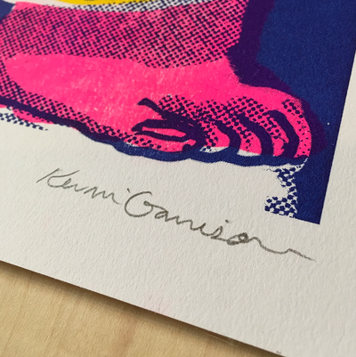Teeny Weeny Yellow Polka Dot Bik - A3 Risograph Print
