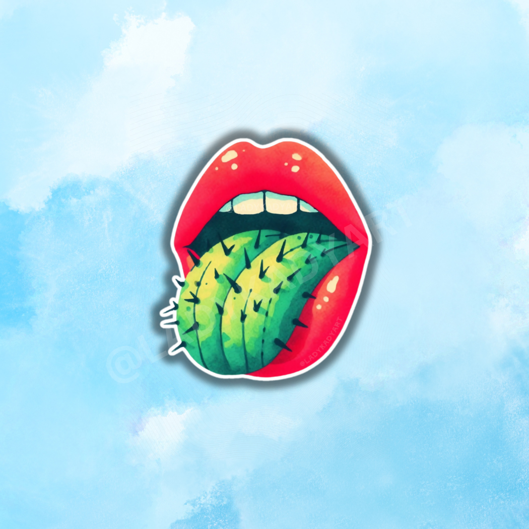 Cactus Mouth Sticker, Desert Theme Vinyl Sticker, Arizona
