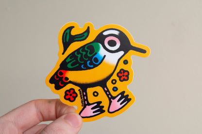 Blue Winged Pitta Bird - 3" Vinyl Sticker