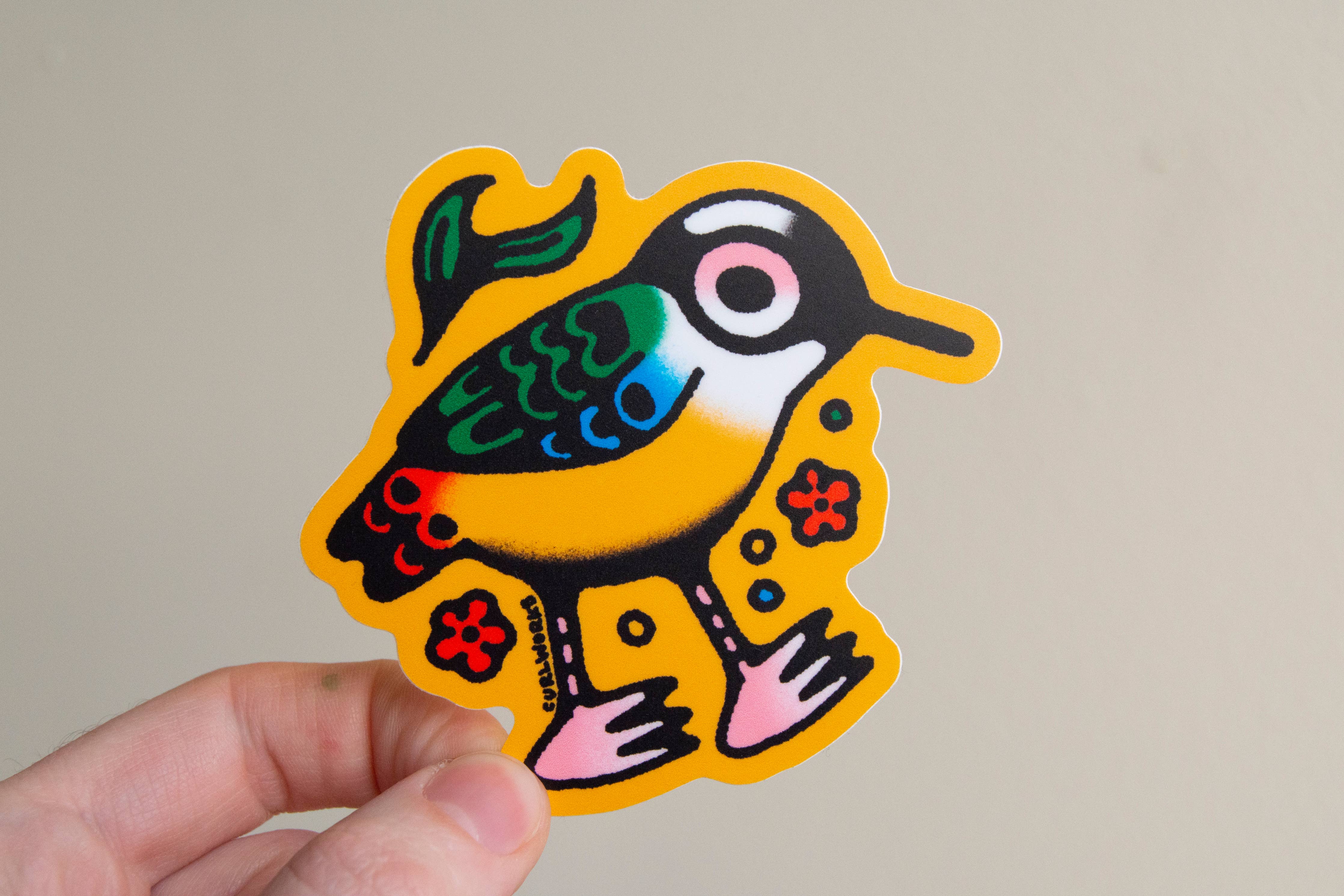 Blue Winged Pitta Bird - 3" Vinyl Sticker